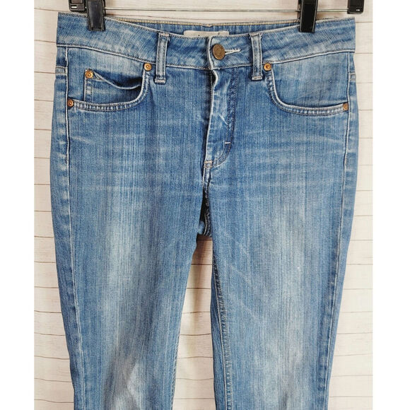 ACNE HEX LENA MID RISE SLIM FIT MEDIUM WASH JEANS, SZ 27x34 - Picture 2 of 16